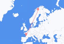 Flights from Bordeaux, France to Kiruna, Sweden