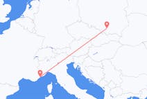 Flyreiser fra Krakow, Polen til Nice, Frankrike