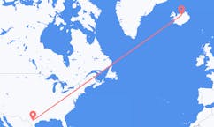 Flyreiser fra byen San Antonio, USA til byen Akureyri, Island