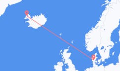 Vluchten van Billund, Denemarken naar Ísafjörður, IJsland