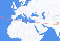Vluchten van New Delhi, India naar Ponta Delgada, Portugal