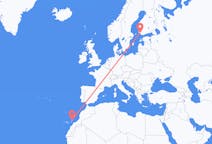 出发地 芬兰出发地 图尔库目的地 西班牙兰萨罗特岛的航班