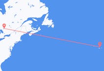 Vols de North Bay, le Canada vers Santa Cruz da Graciosa, portugal