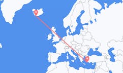 Loty z miasta Vestmannaeyjar do miasta Rhodes