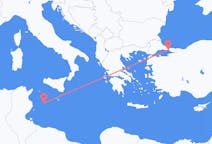 Flyreiser fra Lampedusa, Italia til Istanbul, Tyrkia