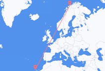 Loty z miasta Santa Cruz de La Palma do miasta Tromsø