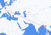 Flyg från Rangoon, Myanmar (Burma) till Karlsruhe, Tyskland