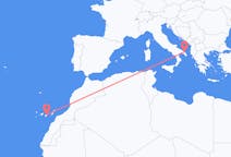 Flyrejser fra Brindisi, Italien til Las Palmas, Spanien