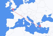Flyreiser fra Astypalaia, Hellas til Saint Helier, Jersey