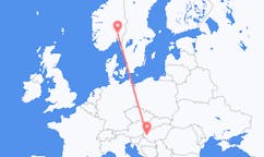 Flyreiser fra Heviz, Ungarn til Oslo, Norge