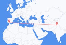 インドのシュリーナガルからから、スペインのセビリアまでのフライト