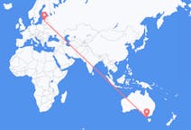 Flyg från King Island, Australien till Riga, Lettland