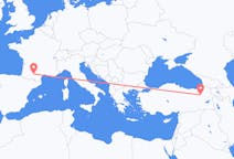 Vluchten van Erzurum, Turkije naar Toulouse, Frankrijk