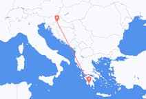出发地 克罗地亚萨格勒布目的地 希腊卡拉马塔的航班