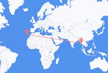 Flyg från Rangoon, Myanmar (Burma) till Vila Baleira, Portugal