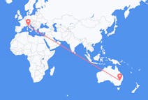 Vluchten van Dubbo, Australië naar Pisa, Italië