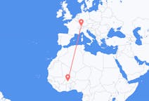 Flyg från Ouagadougou, Burkina Faso till Zürich, Schweiz