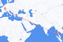 Flyreiser fra Krabi, Thailand til Lyon, Frankrike