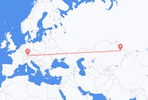 Flyreiser fra Semej, Kasakhstan til Memmingen, Tyskland