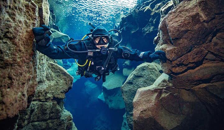 Silfra Dry Suit Dive Between Tectonic Plates in Iceland from Reykjavik