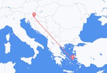 Flyg från Zagreb, Kroatien till Ikaria, Grekland