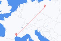 Vluchten van Poznań naar Montpellier