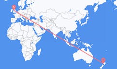 Flyrejser fra New Plymouth, New Zealand til Liverpool, England