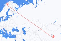 Vluchten van Mianyang, China naar Kiruna, Zweden