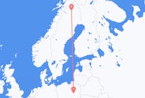 Vols de Kiruna, Suède pour Varsovie, Pologne