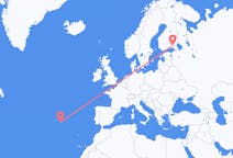 Flights from Ponta Delgada, Portugal to Lappeenranta, Finland