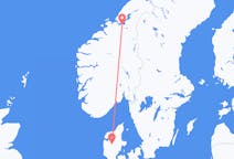 Flights from Trondheim, Norway to Karup, Denmark