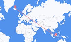 航班从印度尼西亚马辰市到阿克雷里市，冰岛塞尔