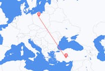 Flyg från Konya, Turkiet till Bydgoszcz, Polen