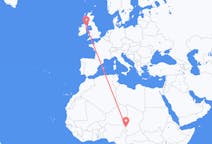 Flyg från N Djamena, Tchad till Belfast, Nordirland