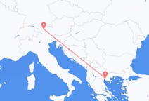 Flug frá Þessalóníku, Grikklandi til Innsbruck, Austurríki