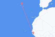 Vols de Bissau vers Terceira