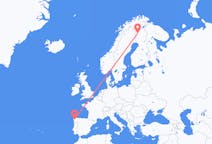 Vols depuis Kolari, Finlande vers Saint-Jacques-de-Compostelle, Espagne