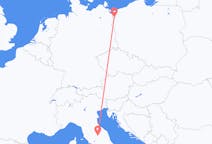 Flights from Szczecin to Perugia
