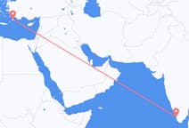 Flyg från Cochin, Indien till Rhodes, England, Grekland