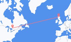 Loty z North Bay, Kanada do Inverness, Szkocja
