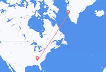 Voli da Atlanta, Stati Uniti a Nuuk, Groenlandia