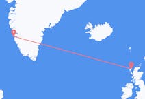 Vluchten van Nuuk, Groenland naar Steòrnabhagh, Schotland
