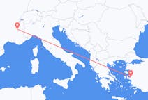 Lennot Izmiristä, Turkki Grenobleen, Ranska