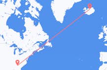 Lennot Atlantasta, Yhdysvallat Akureyriin, Islanti
