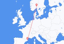 Flights from Girona, Spain to Oslo, Norway