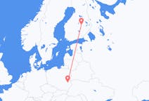 Flyg från Lublin, Polen till Kuopio, Finland