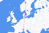 Flights from Røros, Norway to Genoa, Italy