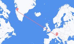 Vluchten van Bozen, Italië naar Kangerlussuaq, Groenland