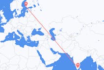 Flyrejser fra Madurai, Indien til Turku, Finland