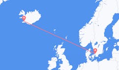 Flyreiser fra byen Reykjavik, Island til byen Ängelholm, Sverige
